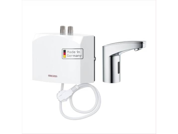 STIEBEL ELTRON elektronischer Mini-Durchlauferhitzer DEM 3 + WSH 10 Sensor Wasserhahn fürs Handwaschbecken, 3,5 kW, mit Stecker 230V, VDE geprüft, 238910
