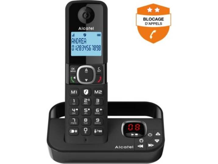 Alcatel - Téléphone Sans Fil F860 Voice Noir