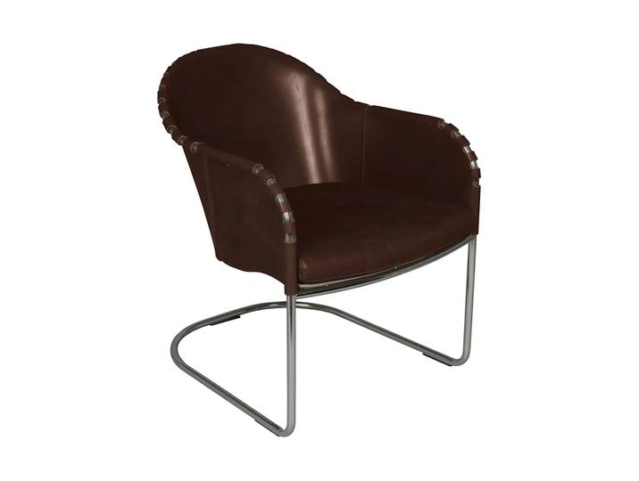 Källemo Fauteuil Ingo Brun cigare-chrome mat