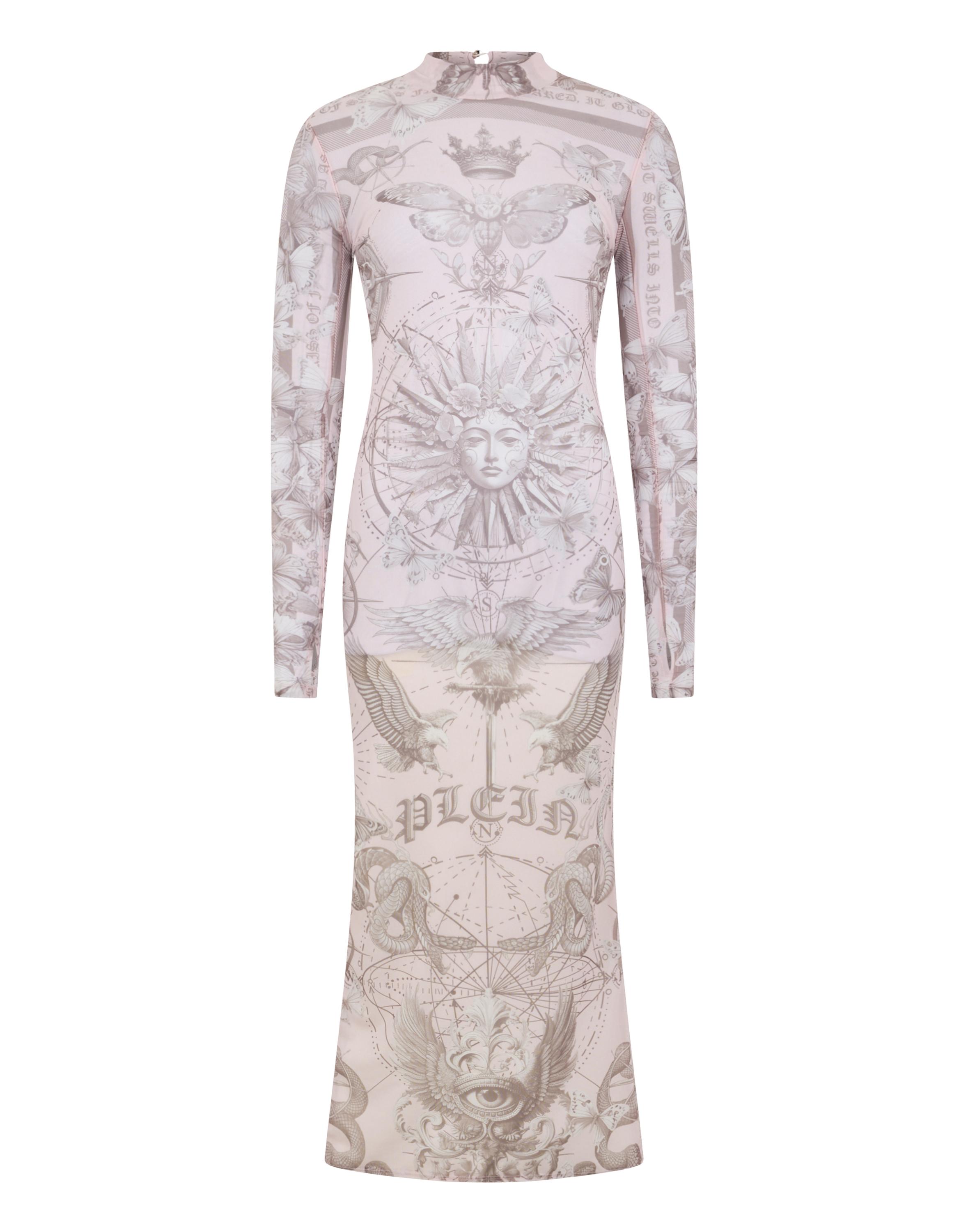 Tulle Maxi Dress Open Back Butterfly Tattoo