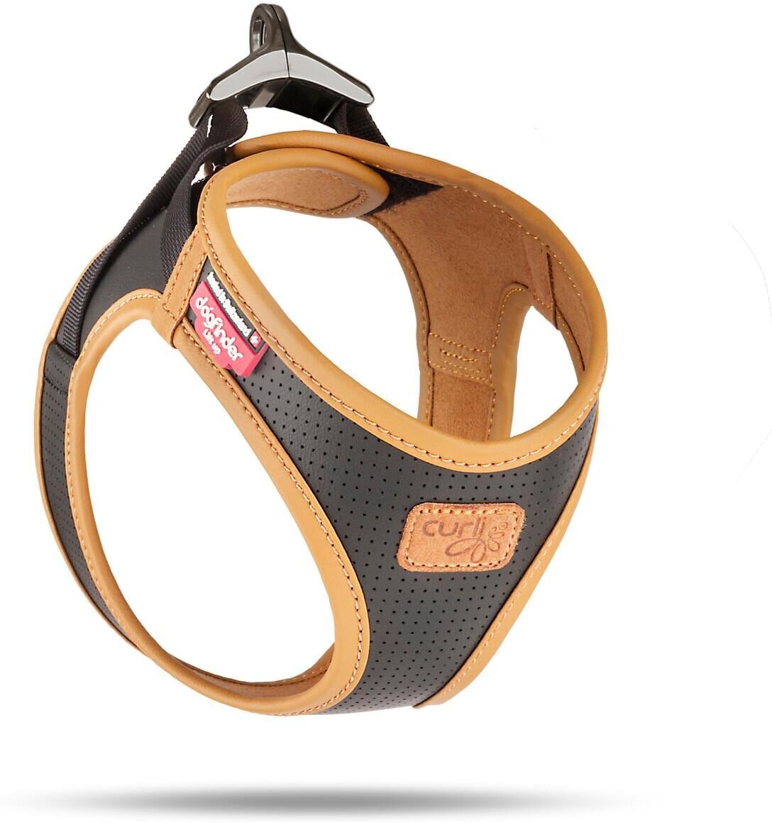 Hunde-Geschirr CURLI "Geschirr Apfelleder", schwarz, 2XS, Leder, Tiergeschirre, Hunde-Geschirr schwarz 2XS