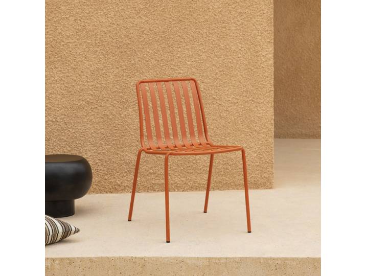 Outdoor Stuhl Gaby Orange aus lackiertem Metall - Orange