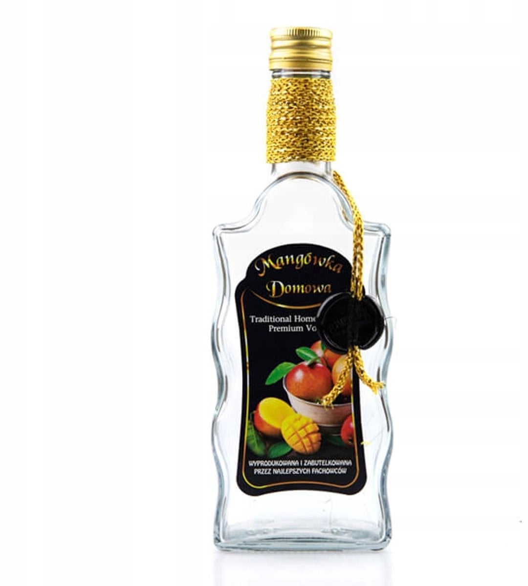 Bimberek Decoratieve Fles met Zwart Laksnoer en Glazen Stop - 500ml