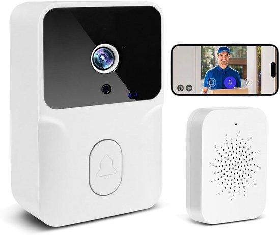 AMFUN Draadloze Videodeurbel met Camera en Tweerichtingsaudio - Wit