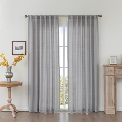 Awesome Home Cotton Blend Light Filtering Textured Back Tab Pair