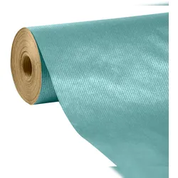 Clairefontaine Geschenkpapier, Kraftpapier einfarbig 60g, Rolle 50x0,70m, Perlmutttürkis - Türkis 507578C