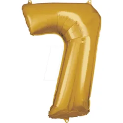 AMSC BALLON 7 GO - AMSCAN Folienballon Zahl 7 gold
