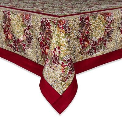 Couleur Nature Winter Garden Wreath Square Tablecloth