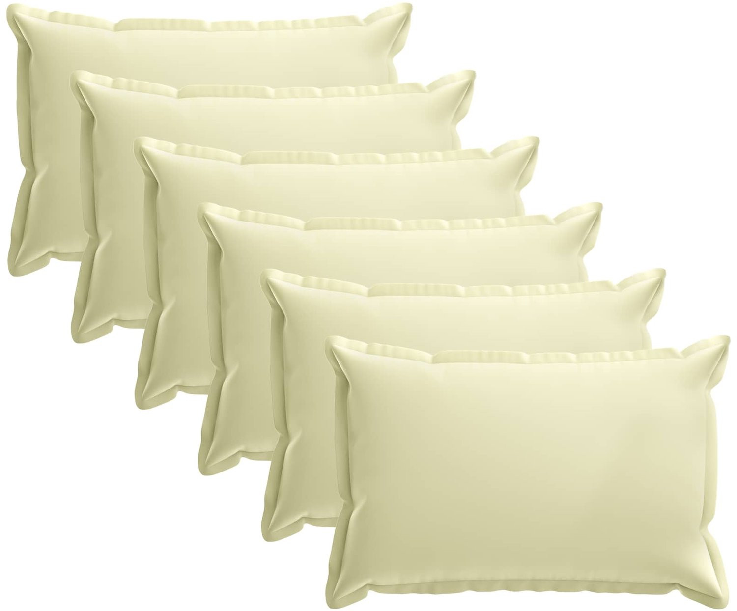 vidaXL Set van 6 kussens voor houten meubels - Crèmekleurig - Polyester