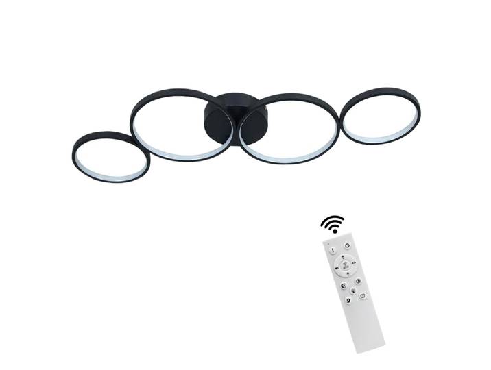 Haines - plafonnier led en métal, coloris noir, l 88 cm