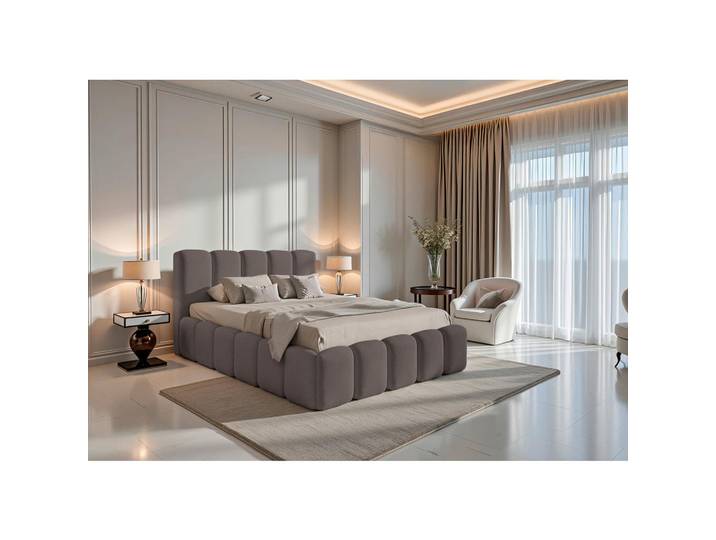 Livetastic Polsterbett, Dunkelgrau, 160x200 cm, gepolstertes Kopfteil, in verschiedenen Größen erhältlich, Schlafzimmer, Betten, Polsterbetten