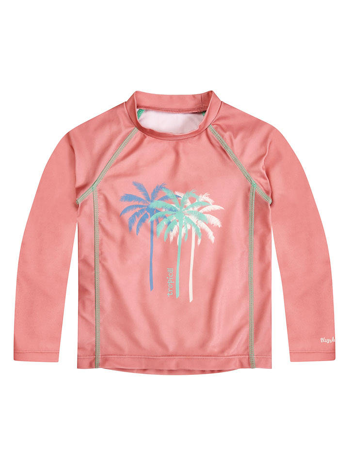 Playshoes Badeshirt "Palmen" in Koralle - 98/104