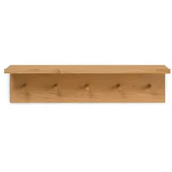 Wandgarderobe Place Rack Eiche geölt braun mit 5 Haken 75x17.3x17 cm