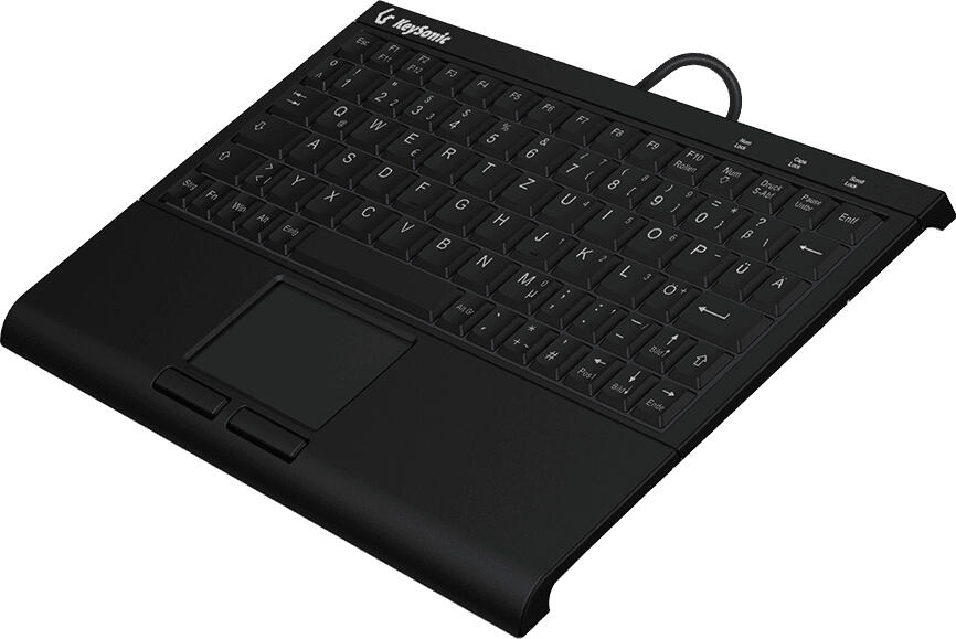 KeySonic KSK-3211ELU kabelgebundene Super-Mini Tastatur mit Touchpad - QWERTZ DE - schwarz 60963