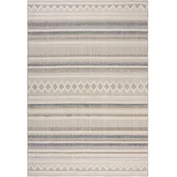 TEPPICH Waschbar RIDGE, gestreift, Grau-Beige, 155 x 230 cm