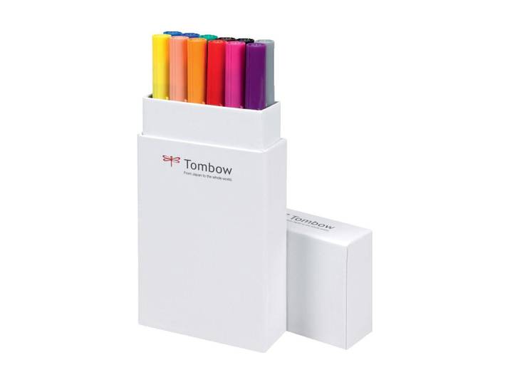 Faserstift TOMBOW ABT 12 Stück, Gru , bunt, Kunststoff, Stifte, Faserstift, Wasservermalbar