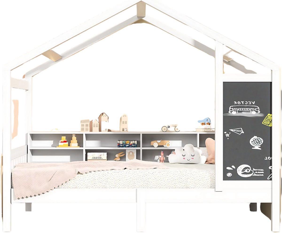 Kinderbett Valora 140x200cm - Montessori Hausbett für Kinder - Peuterbett - Mit Lattenrost - Ohne Matratze