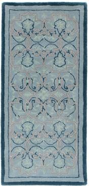 "Achla Designs 44"" L Rectangle Multicolored Wool Indoor Hearth Rug w/Turkish Tabriz Pattern, Classic Design, Doormat - 3'6"""