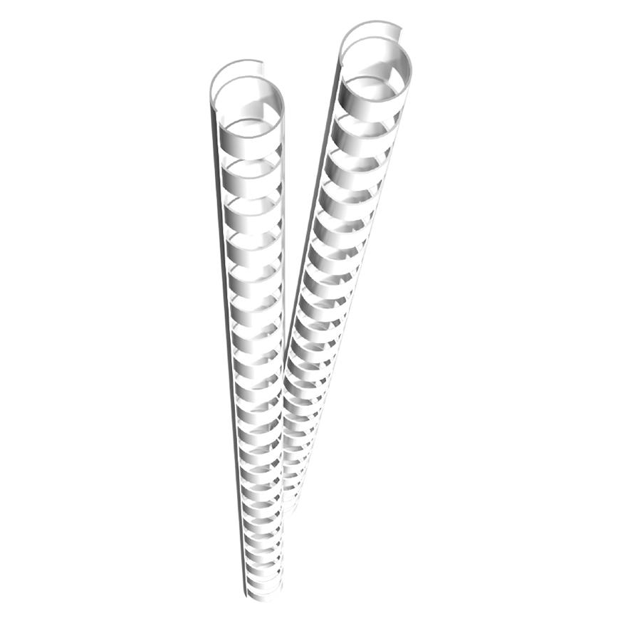Genie 12379 Plastikbinderücken (DIN A4 Format geeignet für alle Bindegeräte 10 mm) 10 Stück weiß (12379)