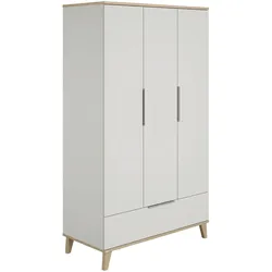 PAIDI Kleiderschrank Fiene 3-türig, grau | natur
