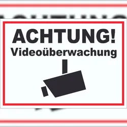 HB-Druck Achtung Videoüberwachung Kameraüberwachung Aufkleber A1 (594x841mm)