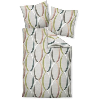 Bettwäsche JANINE "DAVOS65156 08", grau (platin), B/L: 200cm x 200cm, 1 Stk., 2 Stk., Feinbiber, B/L: 80cm x 80cm & 80cm x 80cm, Feinbiber, Obermaterial: 100% Baumwolle, Bettwäsche, Bettwäsche, mit Reißverschluss