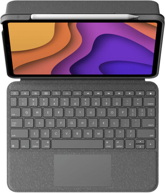 Logitech Folio Touch Tastatur und Foliohülle mit Trackpad oxford grey 920-009956