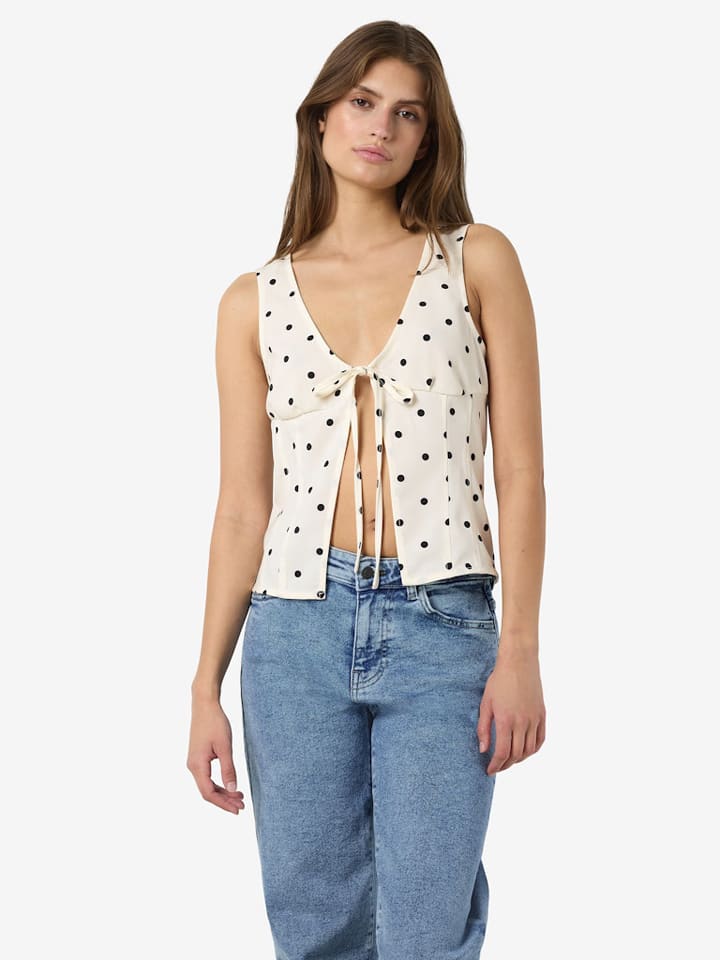 Noisy may Blusentop in Creme - M