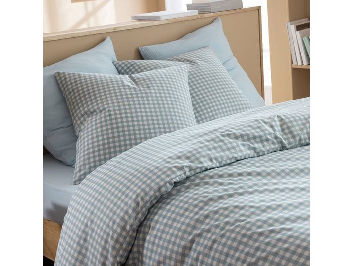 Parure de lit Vichy 140x200 Bleu