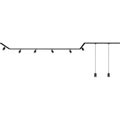 BRILONER LEUCHTEN Schienensystem-Sets "RAIL", schwarz (matt, schwarz), Ø 5,5cm H: 14,5cm, 11 Stk., Leuchten, Schienensystem Rail 5,25 m Schwarz max.9W Decke Wohnzimmer Büro Küche