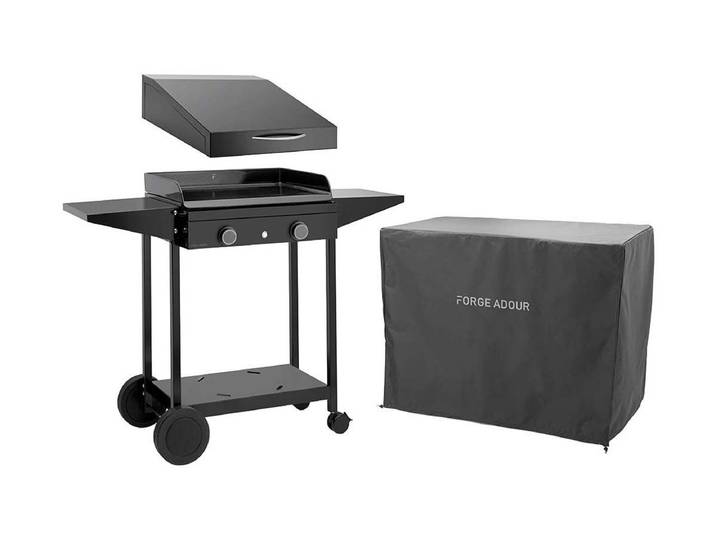 Forge Adour Plancha mit Rollwagen Origin Schwarz