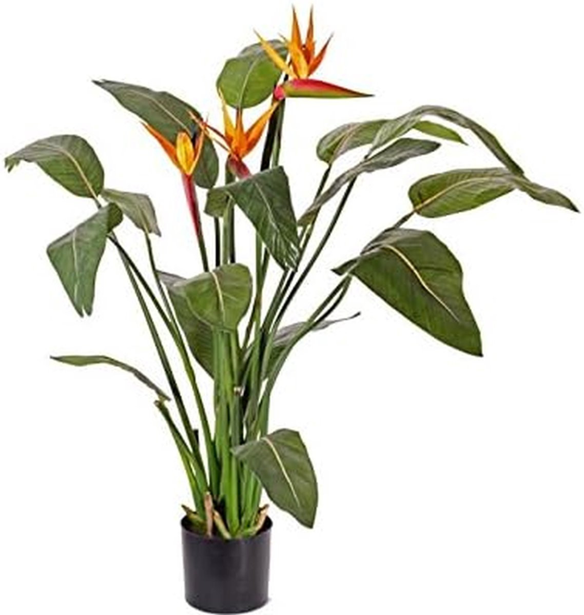 Kunstbloem Strelitzia Paradijsvogelbloem Oranje - 110 cm hoog