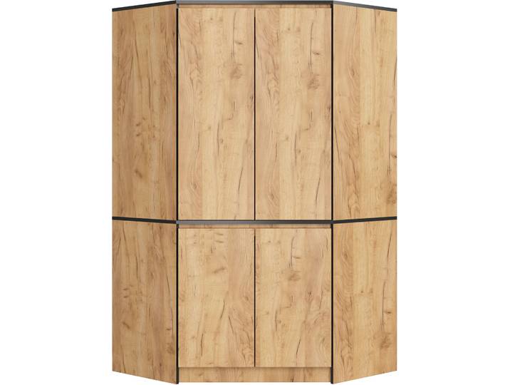 Kleiderschrank Craft Eiche 100 cm 4 Türen 6 Regalböden B100xH180xT50 cm