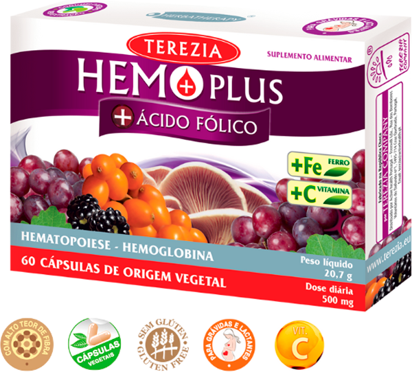 Terezia Hemo Plus + Ácido Fólico 60 cápsulas