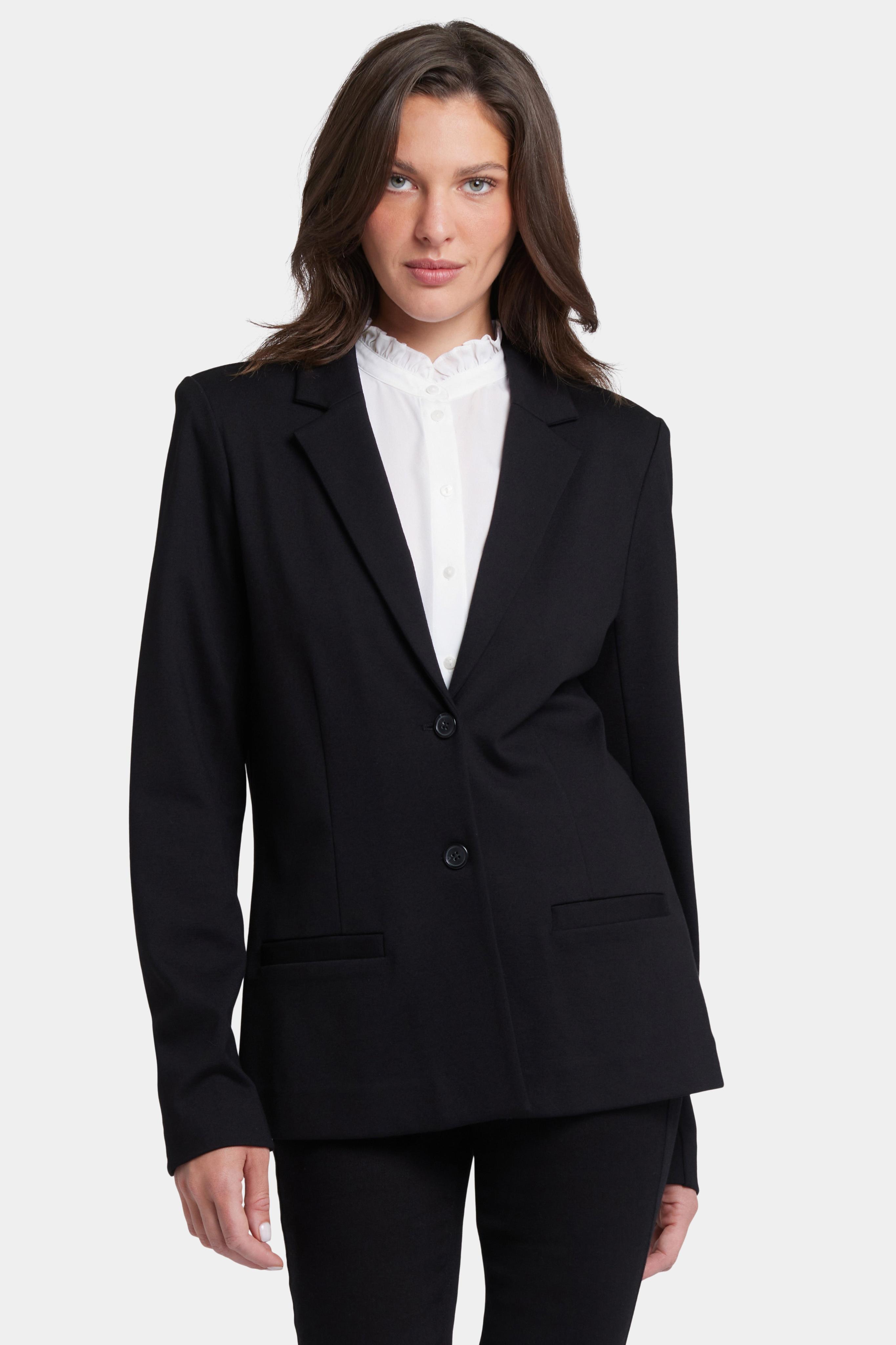 Klassisches Blazer-Jackett aus Ponte-Strick | Schwarz