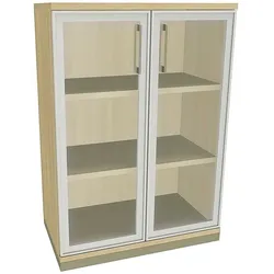 fm Büromöbel Aktenschrank »Oldenburg« 3 OH klare Acrylglastüren königsahorn, 80x113.3x44.2 cm