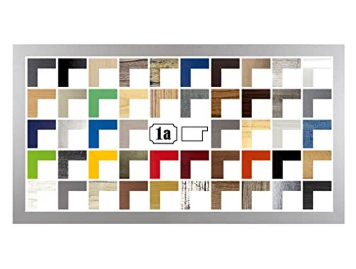 Multicolore Deluxe Bilderrahmen Posterrahmen 33x95 cm Mattsilber Silber Matt Kunstglas klar Hintergrund Weiss