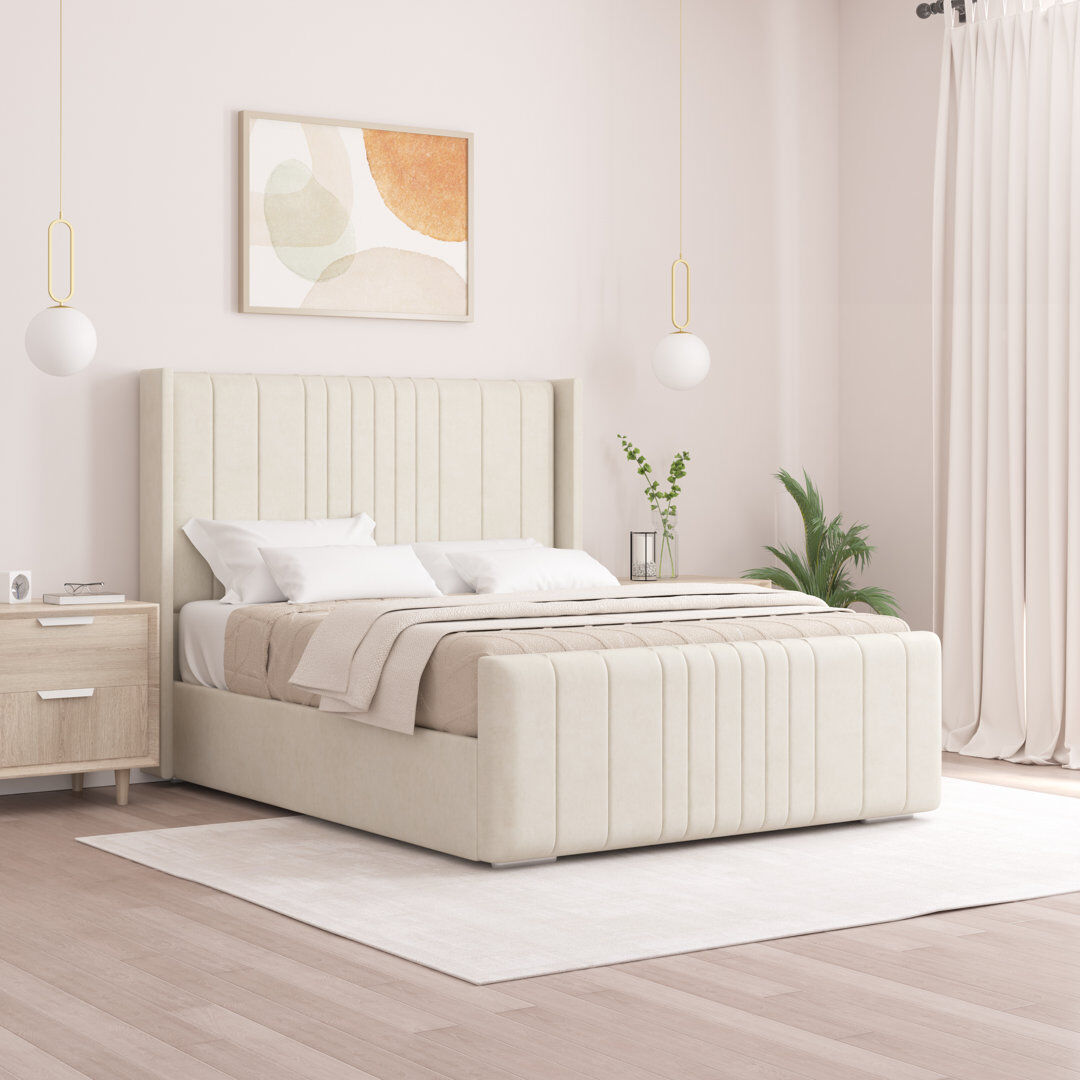 Etta Avenue Denzel Upholstered Bed Cream Super King (6')