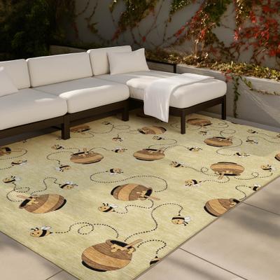 Addison Rugs Machine Washable Indoor/ Outdoor Kids Honeybee Chantille Rug