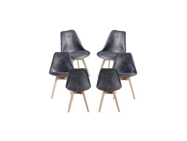 6er Set Synk Vintage Stühle - Gris dunkel