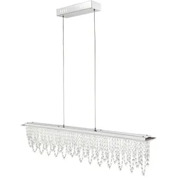 LED Hänge Leuchte Kristall Pendel Höhe verstellbar Fernbedienung Tageslicht Decken Lampe dimmbar Globo 68405-24H