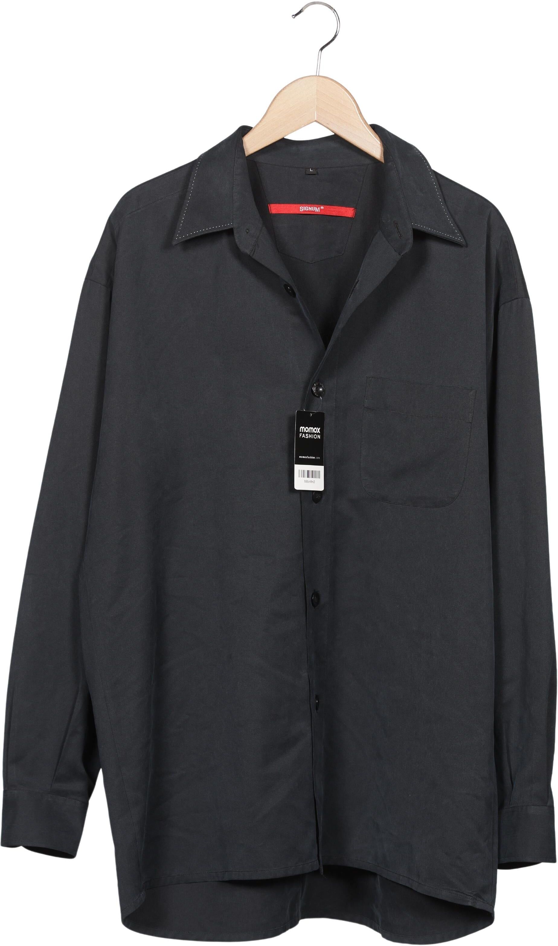 Signum Herren Hemd, Grau, Gr. L, Synthetik / Modal - Second Hand