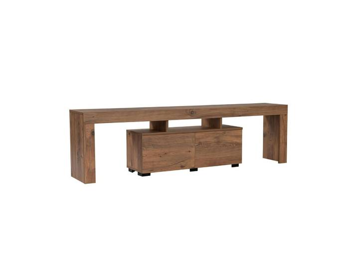 Meuble tv moderne 180 cm 2 portes décor pin