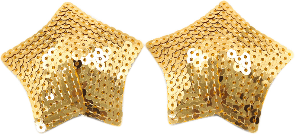 Be Lily Accessoires Paire de cache tétons adhésifs étoile pailletée sequin doré