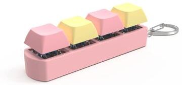 Uplifted Finds 4 Key Finger Button Stress Relief Toy Keycap Decompression pink yellow