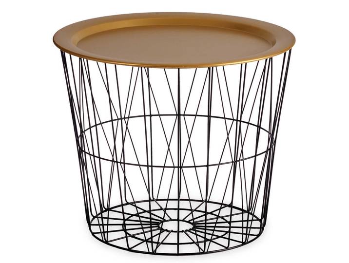 Giftdecor Beistelltisch Luvo Gold 52/52/40 cm, Goldfarben, Metall, Rund, 52x40x52 cm, Wohnzimmer, Wohnzimmertische, Beistelltische
