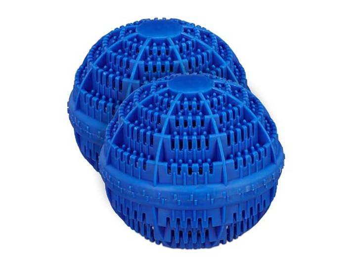 Relaxdays Boule de lavage set de 2\, balle machine à laver\, laver sans lessive\, balle\, boule à linge\, bleu