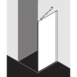Kermi Diga Seitenwand DITWD12320VAK 123x200cm, silber hochglanz, ESG klar, auf Duschplatz