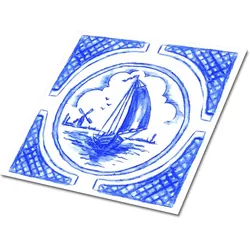 FLIESENAUFKLEBER 9 Stück 30x30 cm selbstklebend Azulejos-Boot