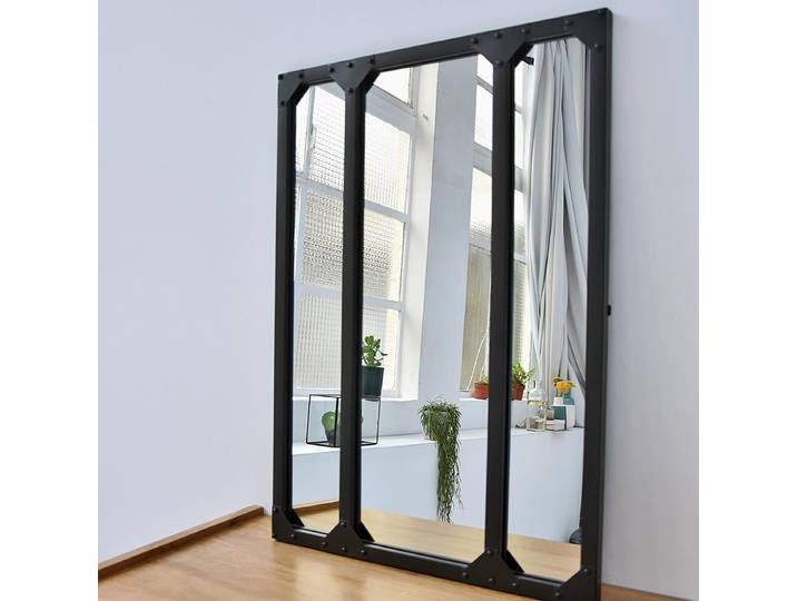 Miroir verrière atelier en métal rectangulaire noir 60 x 83 cm B